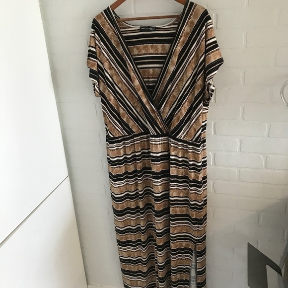 Love&Legend Maxi Dress Native Southwestern print Stripes Faux wrap 3X - Picture 3 of 7
